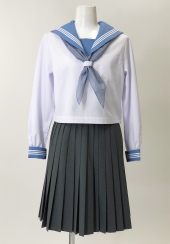 ブルー衿長袖セーラー服 
全7点