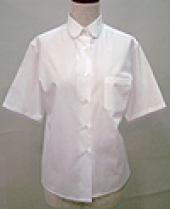 ホワイト半袖丸襟シャツ