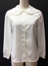 ホワイト長袖シャツ丸襟
全3点
