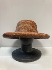 ブラウン麦わら帽子