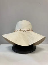 ホワイト麦わら帽子
