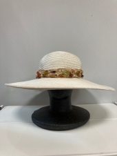 ホワイト麦わら帽子