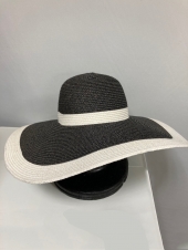 ブラック麦わら帽子