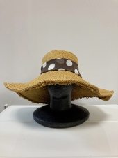 キャメル麦わら帽子